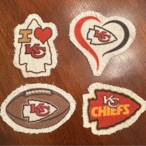 NEW Kansas City Chiefs Fabric Distressed Patches Set